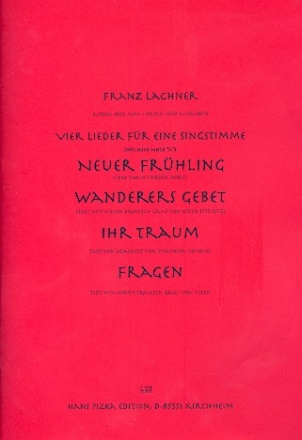 4 Lieder fr Tenor, Horn und Klavier Partitur und Stimmen