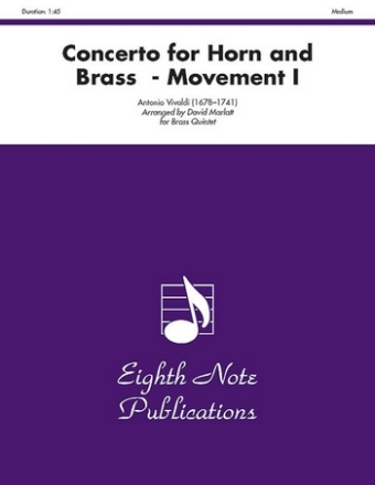 Movement 1 from Concerto for Lute (Mandolin) and Strings for horn solo, 2 trumpets, trombone and tuba score and parts