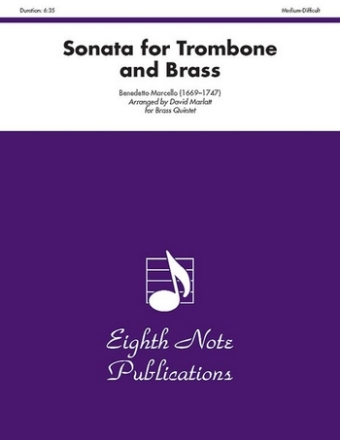 Sonata for solo trombone, 2 trumpets, horn and tuba score and parts