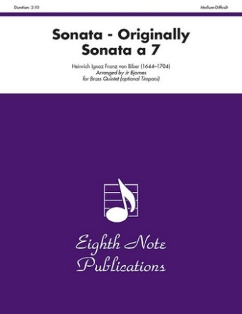 Heinrich Ignaz Franz von Biber (Arr, Bill  Bjornes, Jr) Sonata - Originally Sonata a 7 2 Trp | Hrn | Pos | Tub | Pk