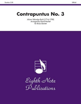 Johann Sebastian Bach (Arr, David Marlattand Megan  Marlatt) Contrapuntus No, 3 2 Trp | Hrn | Pos | Tub