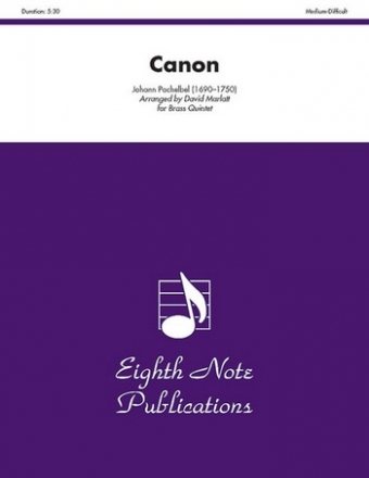 Canon for 2 trumpets, horn in F, trombone and tuba score and parts