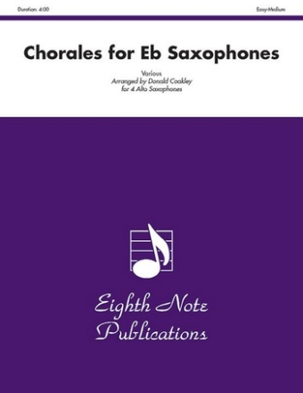 Various (Arr, Donald Coakley) Chorales for Eb Saxophones 4 A-Sax