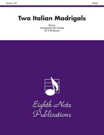 Various (Arr, Don Sweete) Two Italian Madrigals 5 Pos