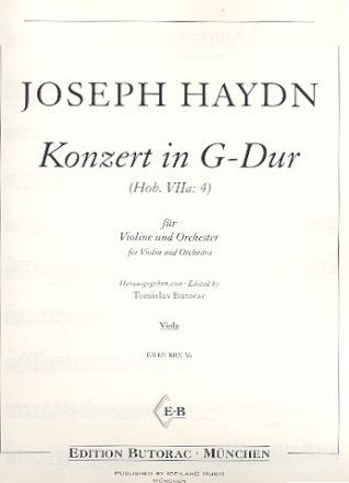 Konzert G-Dur Hob.VIIa:4 fr Violine und Orchester Viola