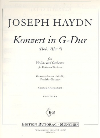 Konzert G-Dur Hob.VII:4 fr Violine und Orchester Cembalo