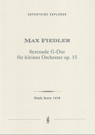 Serenade G - Dur op.15 fr kleines Orchester Studienpartitur