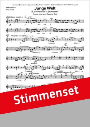 Renato Bui Junge Welt Akkordeon-Orchester Stimmen-Set