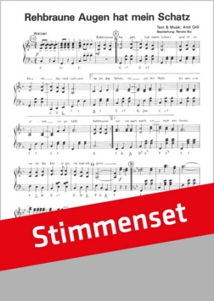 Andi Grill / arr. R.Bui Rehbraune Augen hat mein Schatz Akkordeon-Orchester Stimmen-Set