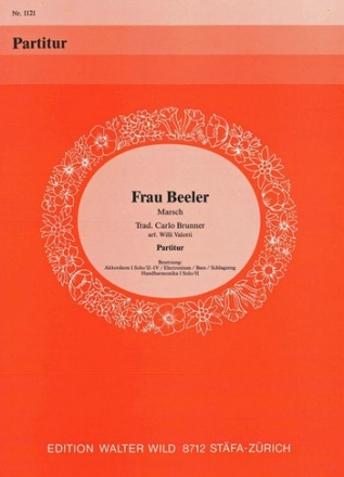 Carlo Brunner Frau Beeler Akkordeon-Orchester Partitur