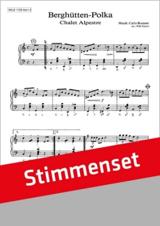 Carlo Brunner / arr. W.Valotti Berghtten Polka Akkordeon-Orchester Stimmen-Set