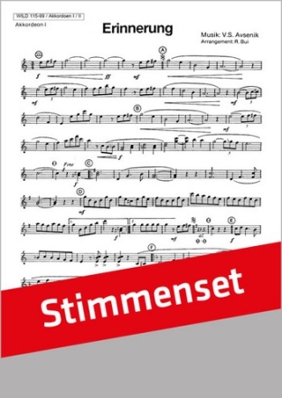 V.S.Avsenik / arr. R.Bui Erinnerung Akkordeon-Orchester Stimmen-Set