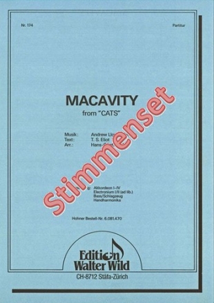 A.L.Webber / arr. H.G.Klz Macavity (aus 'Cats' Akkordeon-Orchester Stimmen Set