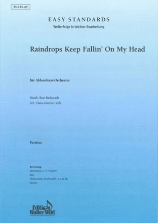 Hans-Gnther Klz Raindrops keep fallin' on my Head Akkordeon-Orchester Partitur