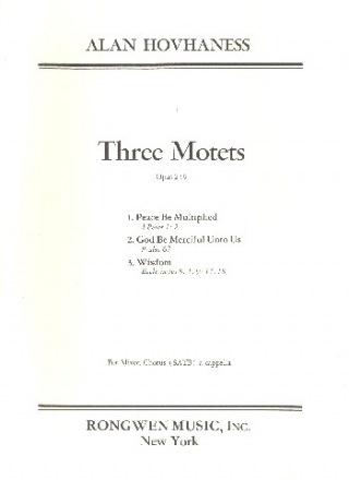 3 Motets op.259 for mixed chorus a cappella score