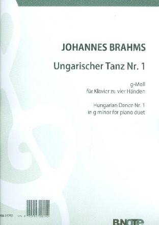 Ungarischer Tanz g-Moll Nr.1 fr Klavier zu 4 Hnden Spielpartitur