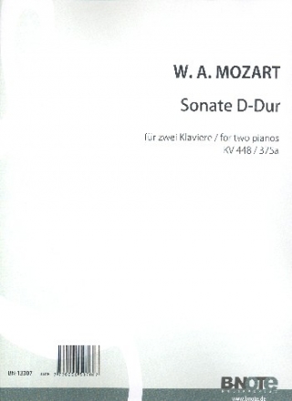 Sonate D-Dur KV448 (375a) fr 2 Klaviere Partitur