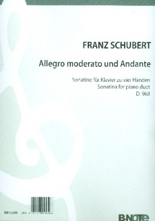 Allegro moderato und Andante D968 fr Klavier zu 4 Hnden Partitur