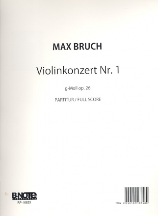 Konzert g-Moll Nr.1 op.26 fr Violine und Orchester Partitur