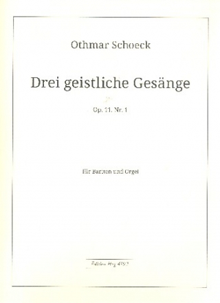 Psalm op.11,1 fr Bariton und Orgel Partitur