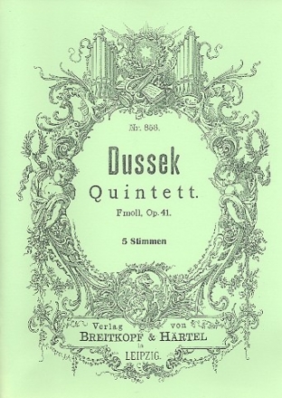 Quintett f-Moll op.41 fr Violine, Viola, Violoncello, Kontrabass und Klavier Stimmen