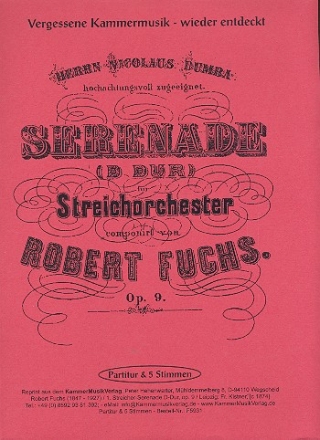 Serenade D-Dur Nr.1 op.9 fr Streichorchester Partitur und Stimmen (1-1-1-1-1)