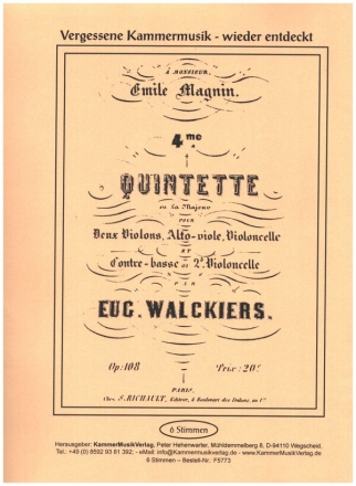 Streichquintett A-Dur op.108 fr 2 Violinen, Viola, Violoncello, Kontrabass (oder 2 Violoncelli) Stimmen