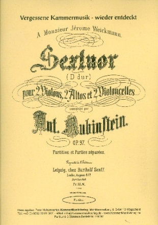 Sextett D-Dur op.97 fr 2 Violinen, 2 Viole und 2 Violoncelli Partitur im Faksimile