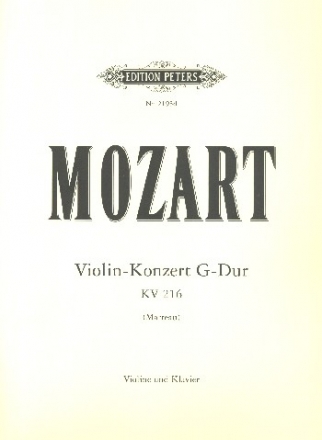 Konzert G-Dur KV216 fr Violine und Orchester fr Violine und Klavier Archivkopie