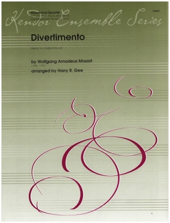 Divertimento for flute, oboe (flute), Bb clarinet and bassoon (bass clarinet) score and parts