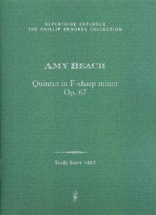 Quintet in F sharp minor, op. 67 for pianoforte, 2 violins, viola and violoncello score and parts