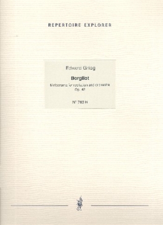 Bergliot op.42 fr Sprecher und Orchester Klavierauszug (nor/dt)