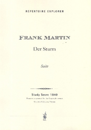 Suite aus der Oper Der Sturm fr Bariton und Orchester Studienpartitur (dt)