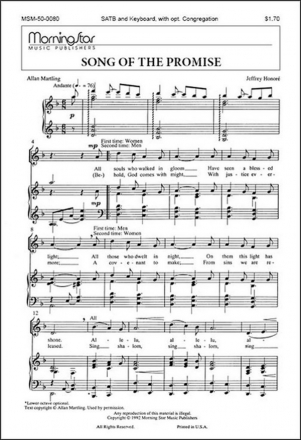 Jeffrey Honor Song of the Promise SATB, opt. Congregation, Organ or Piano