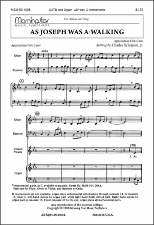 Jr. Schramm_Charles As Joseph Was A-Walking SATB, Organ, opt. C instrument (CHORAL SCORE)