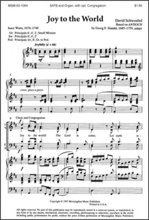 David Schwoebel Joy to the World SATB, opt. Congregation