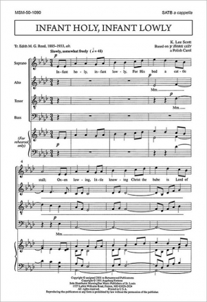 K. Lee Scott Infant Holy, Infant Lowly SATB a Cappella