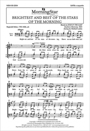 Michael Larkin Brightest and Best of the Stars of the Morning SATB a Cappella