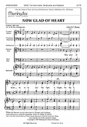 John Kemp Now Glad of Heart SATB, Two Instruments, Tambourine, and Keyboard (CHORAL SCORE)