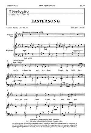 Michael Larkin Easter Song SATB and Keyboard