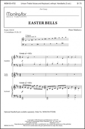 Peter Mathews Easter Bells Unison Voices, Keyboard, opt.Handbells (CHORAL SCORE)