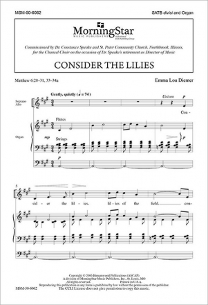 Emma Lou Diemer Consider the Lilies SATB divisi and Organ