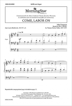 John Ferguson Come Labor On SATB and Organ