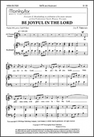 Joy F. Patterson Be Joyful in the Lord SATB and Keyboard