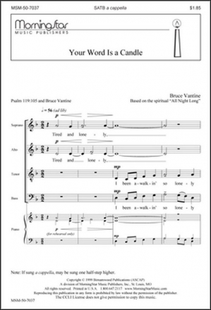 Bruce Vantine Your Word Is a Candle SATB a Cappella