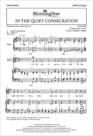 Robert A. Hobby In the Quiet Consecration SATB and Organ