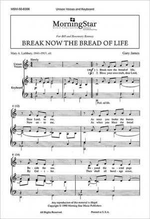 Gary James Break Now the Bread of Life Unison Voices, Keyboard