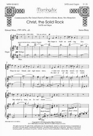 James Biery Christ, the Solid Rock SATB and Organ