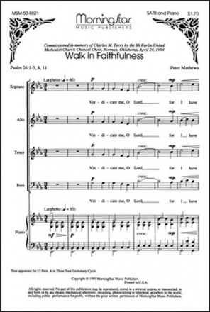 Peter Mathews Walk in Faithfulness SATB and Piano