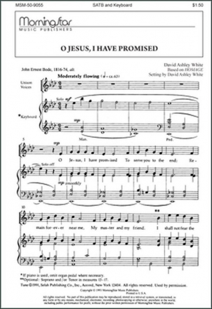 David Ashley White O Jesus, I Have Promised SATB and Keyboard